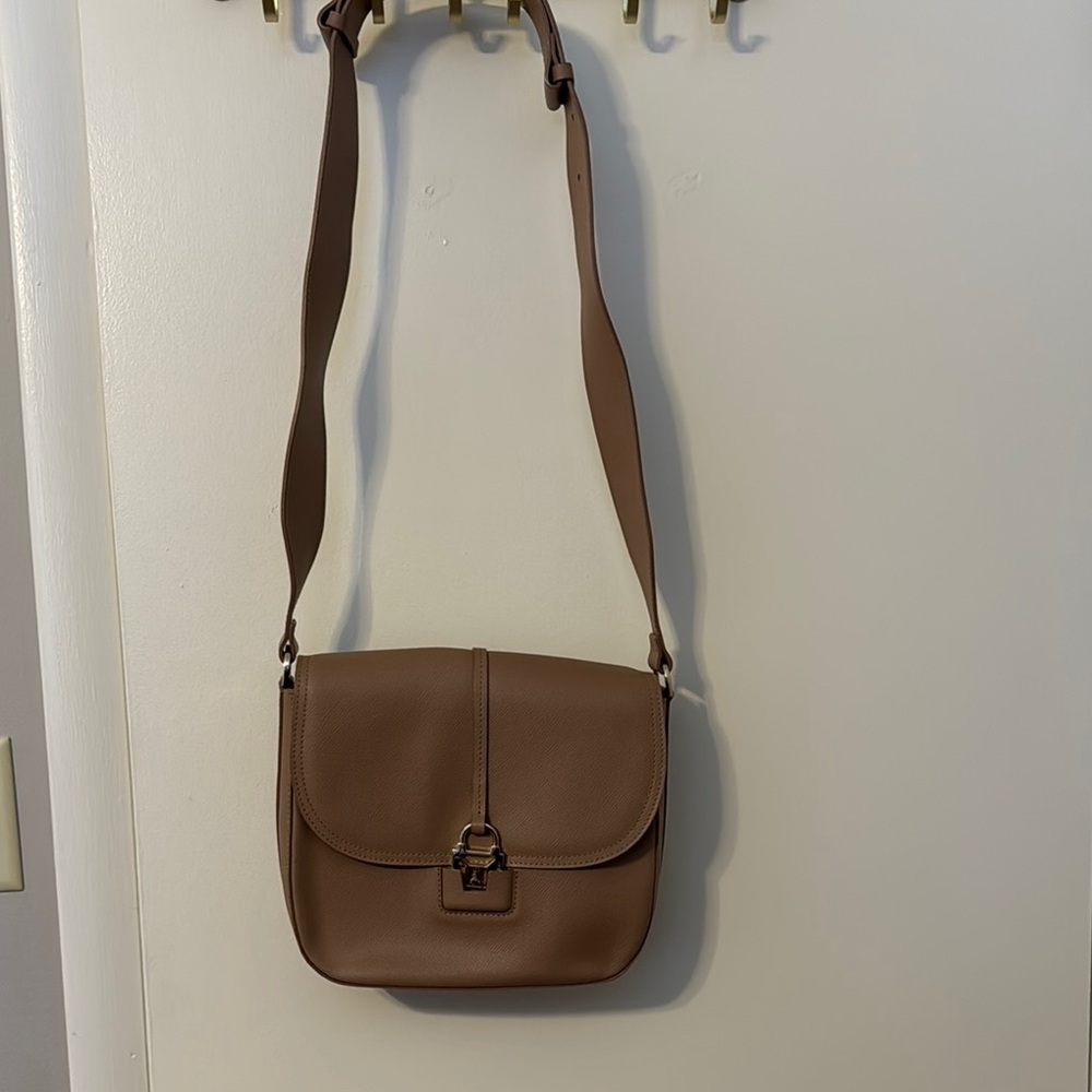 Patrizia Pepe Tan Leather Shoulder Bag